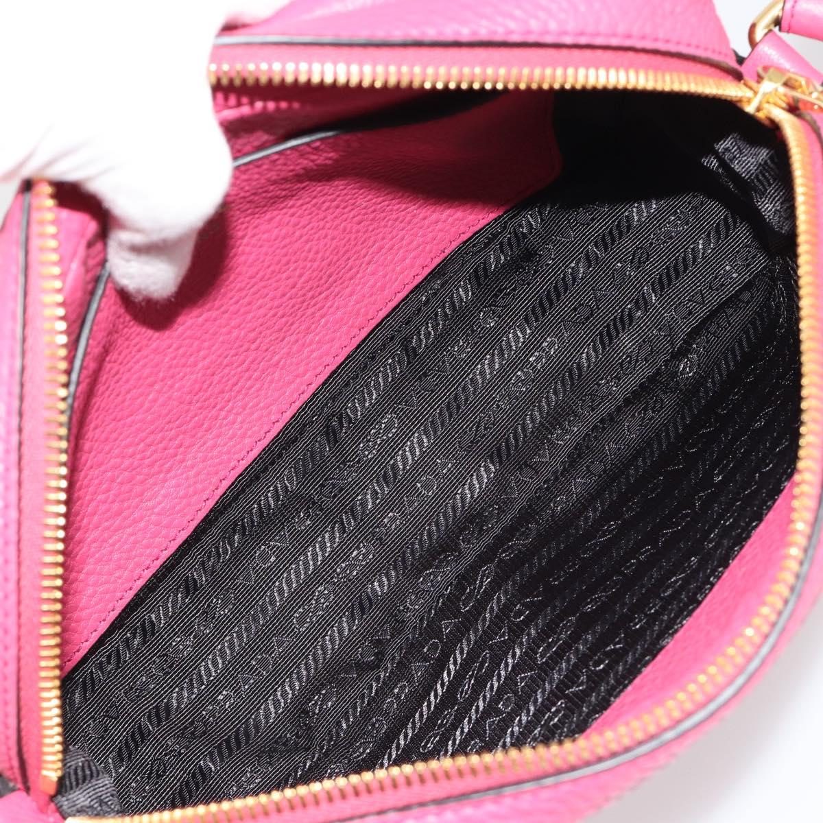 PRADA Shoulder Bag Safiano leather Pink Gold 1BD163 Auth am11957M