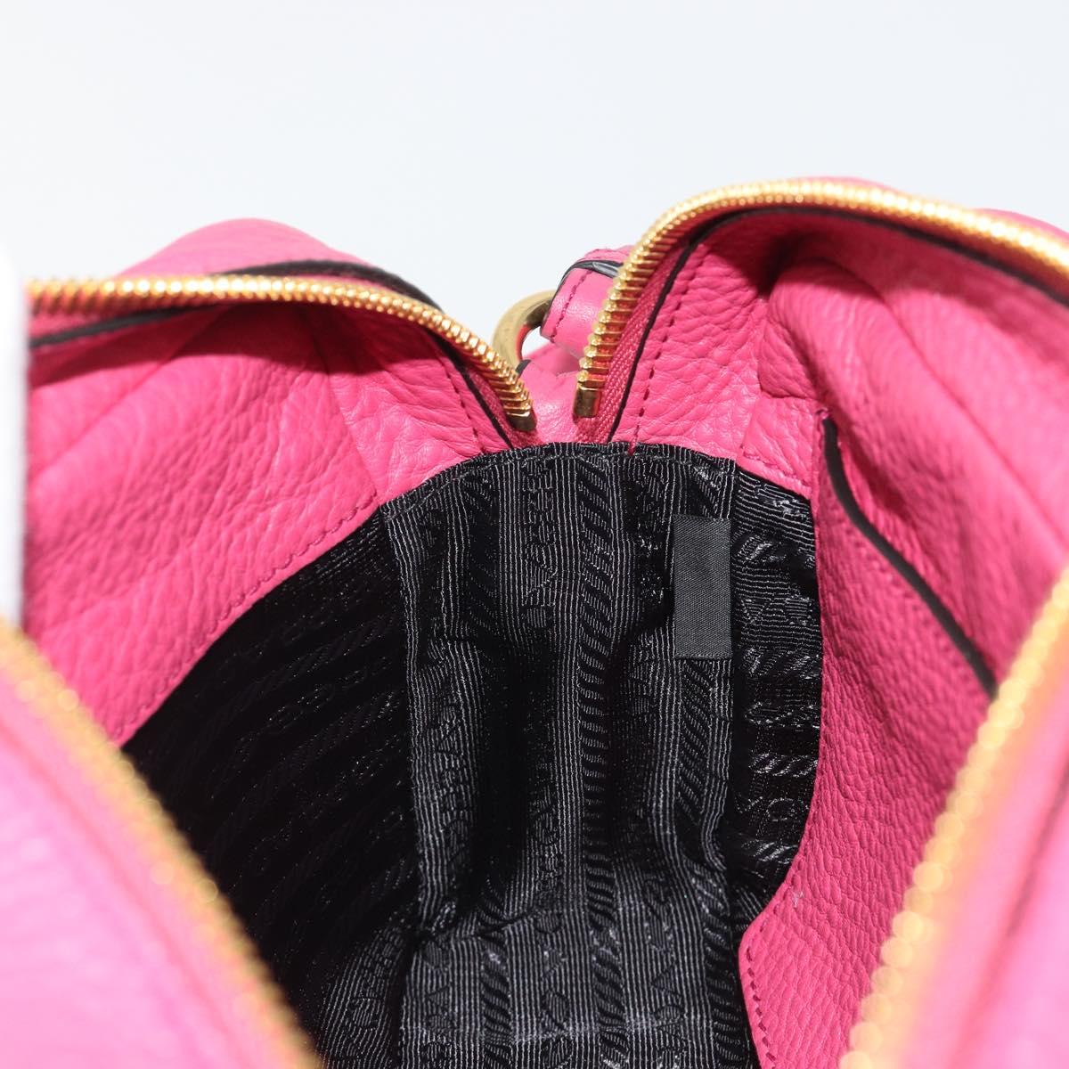 PRADA Shoulder Bag Safiano leather Pink Gold 1BD163 Auth am11957M