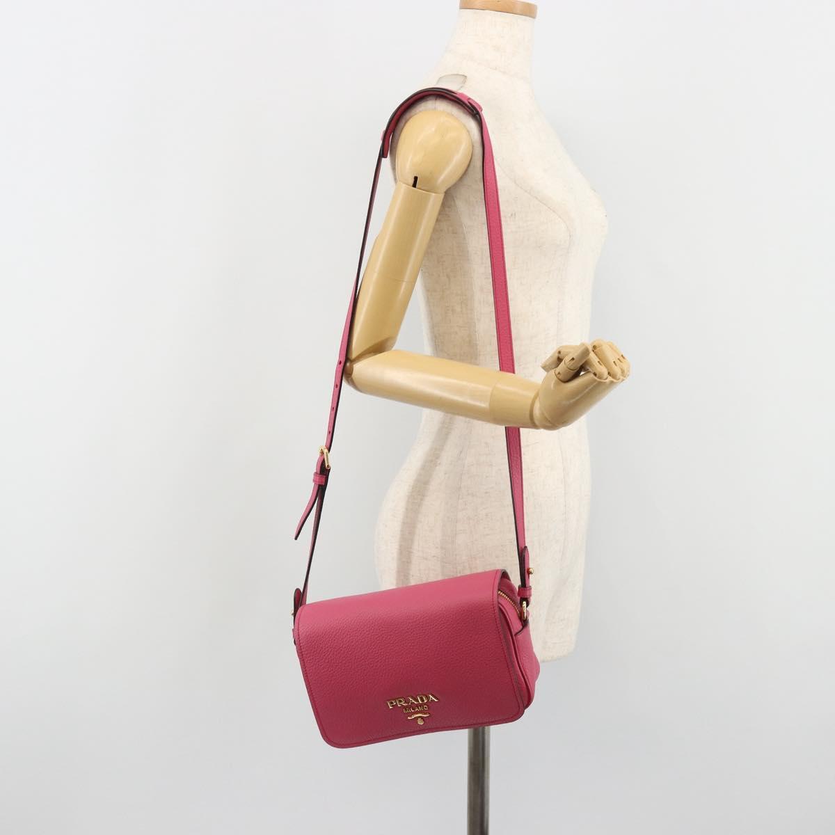 PRADA Shoulder Bag Safiano leather Pink Gold 1BD163 Auth am11957M