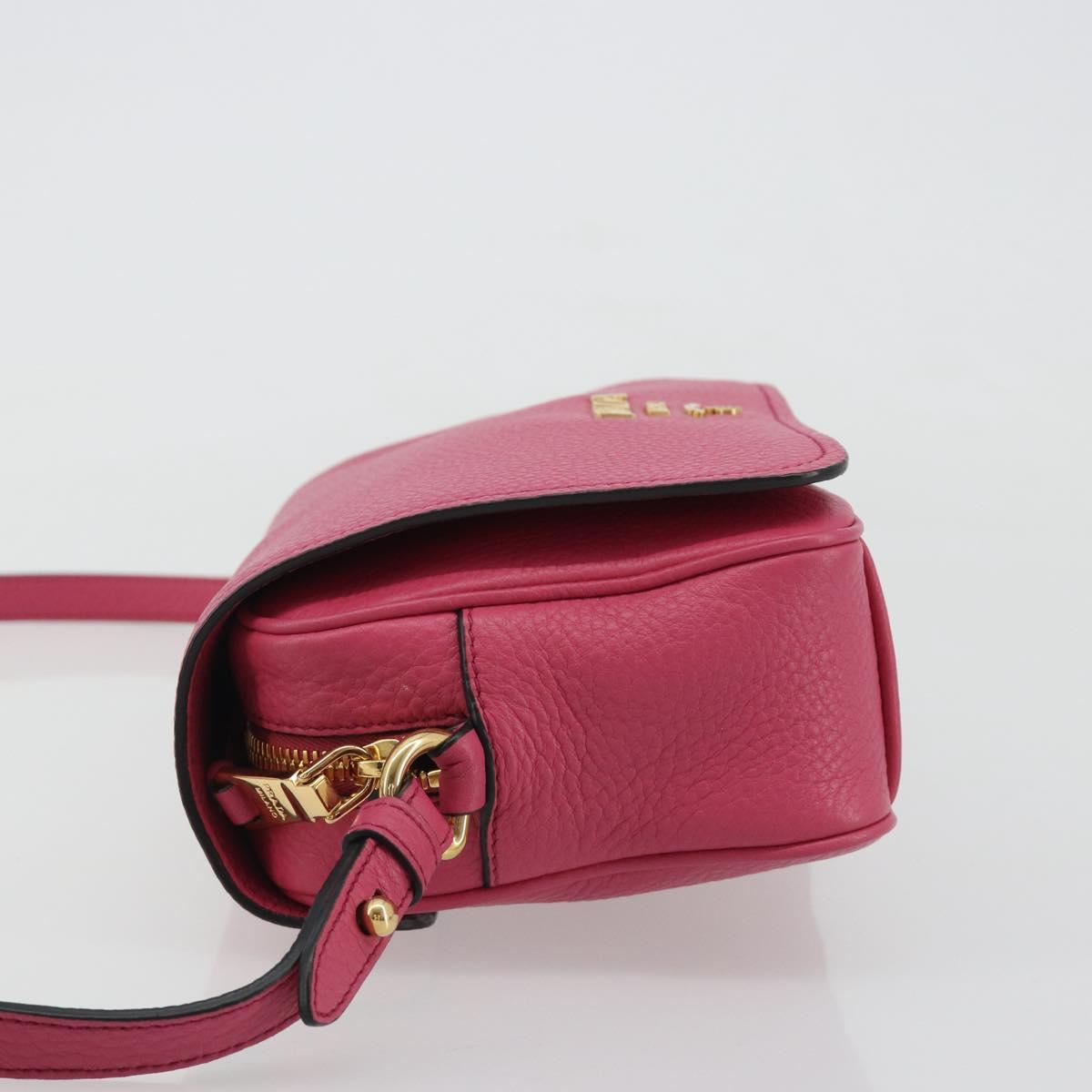 PRADA Shoulder Bag Safiano leather Pink Gold 1BD163 Auth am11957M