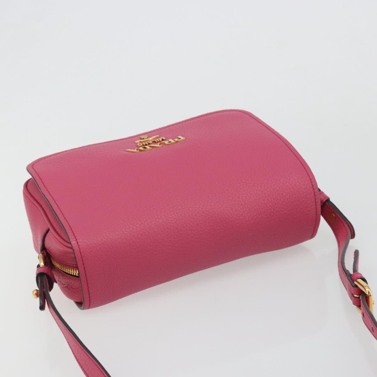 PRADA Shoulder Bag Safiano leather Pink Gold 1BD163 Auth am11957M