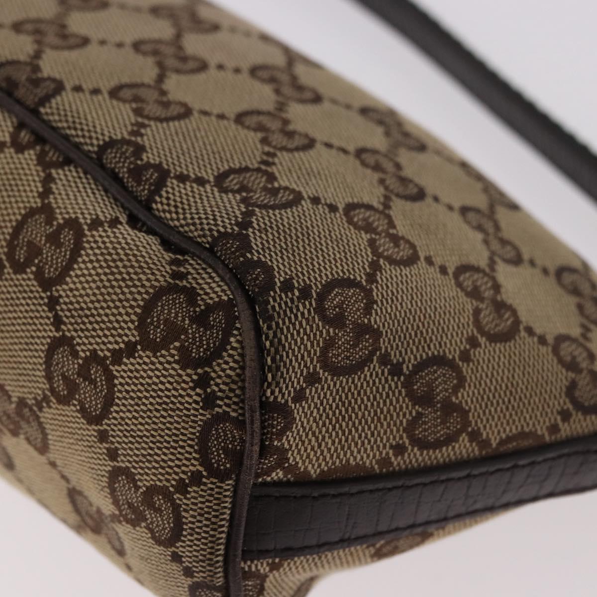 GUCCI GG Canvas Accessories Sherry Line Bag Beige Silver 141809 Auth am11962A