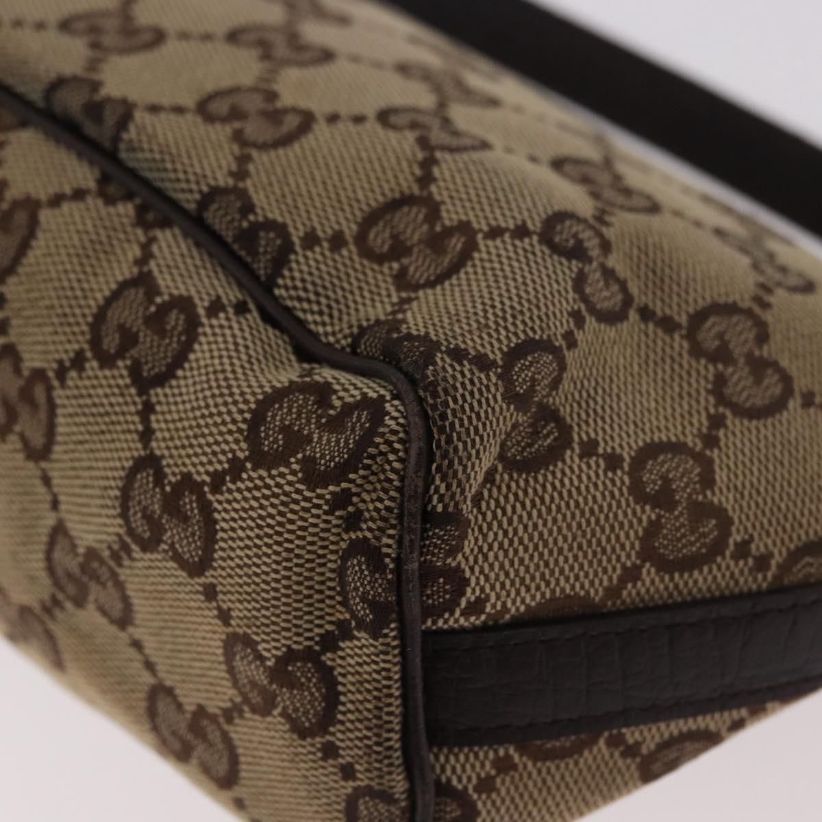 GUCCI GG Canvas Accessories Sherry Line Bag Beige Silver 141809 Auth am11962A
