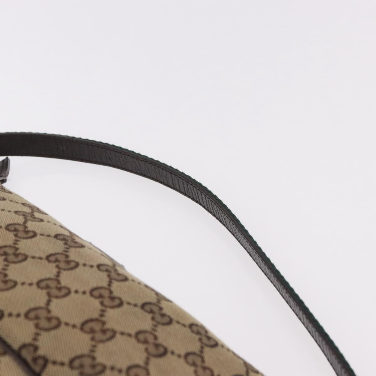 GUCCI GG Canvas Accessories Sherry Line Bag Beige Silver 141809 Auth am11962A