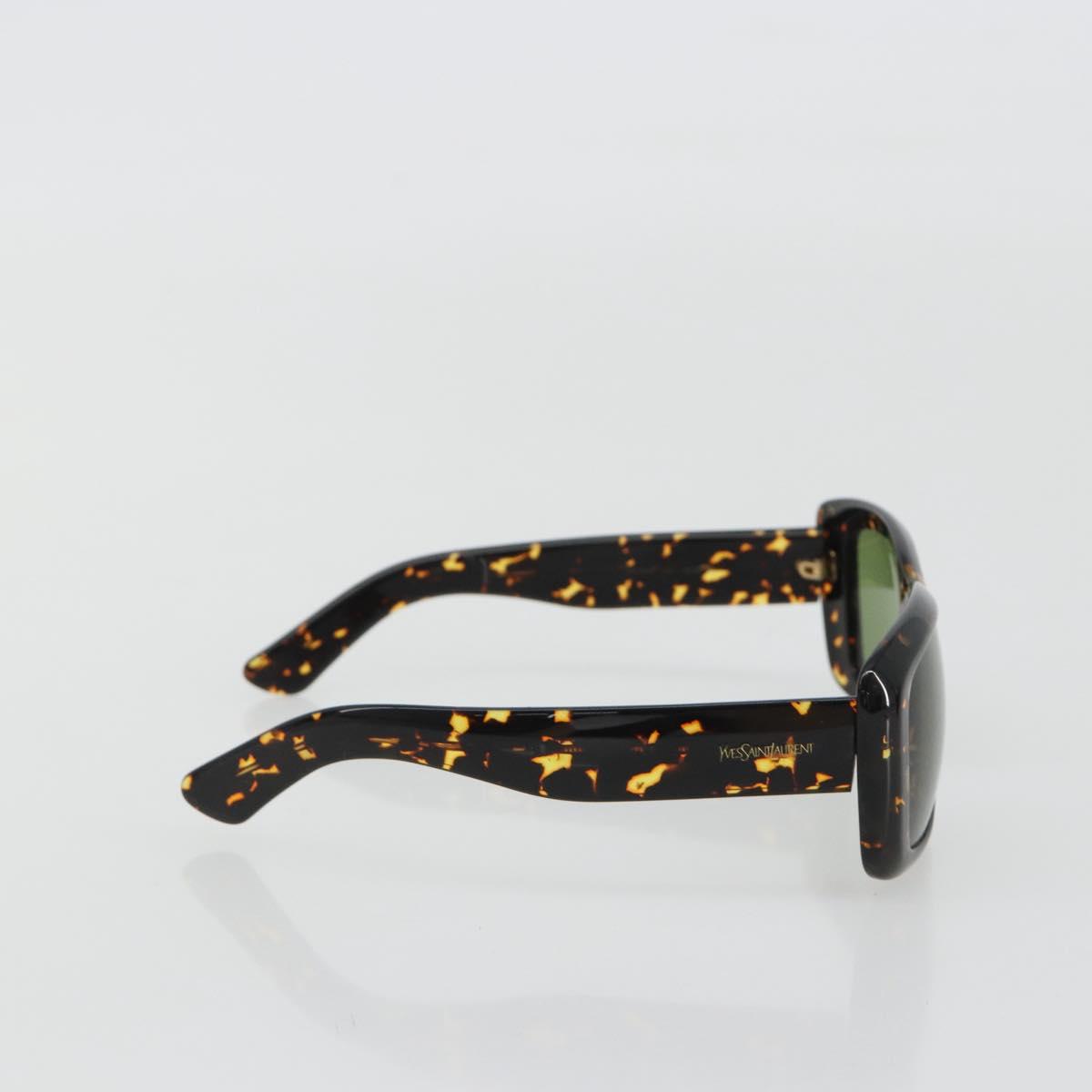 SAINT LAURENT Sunglasses Plastic Brown Gold Auth am11969A
