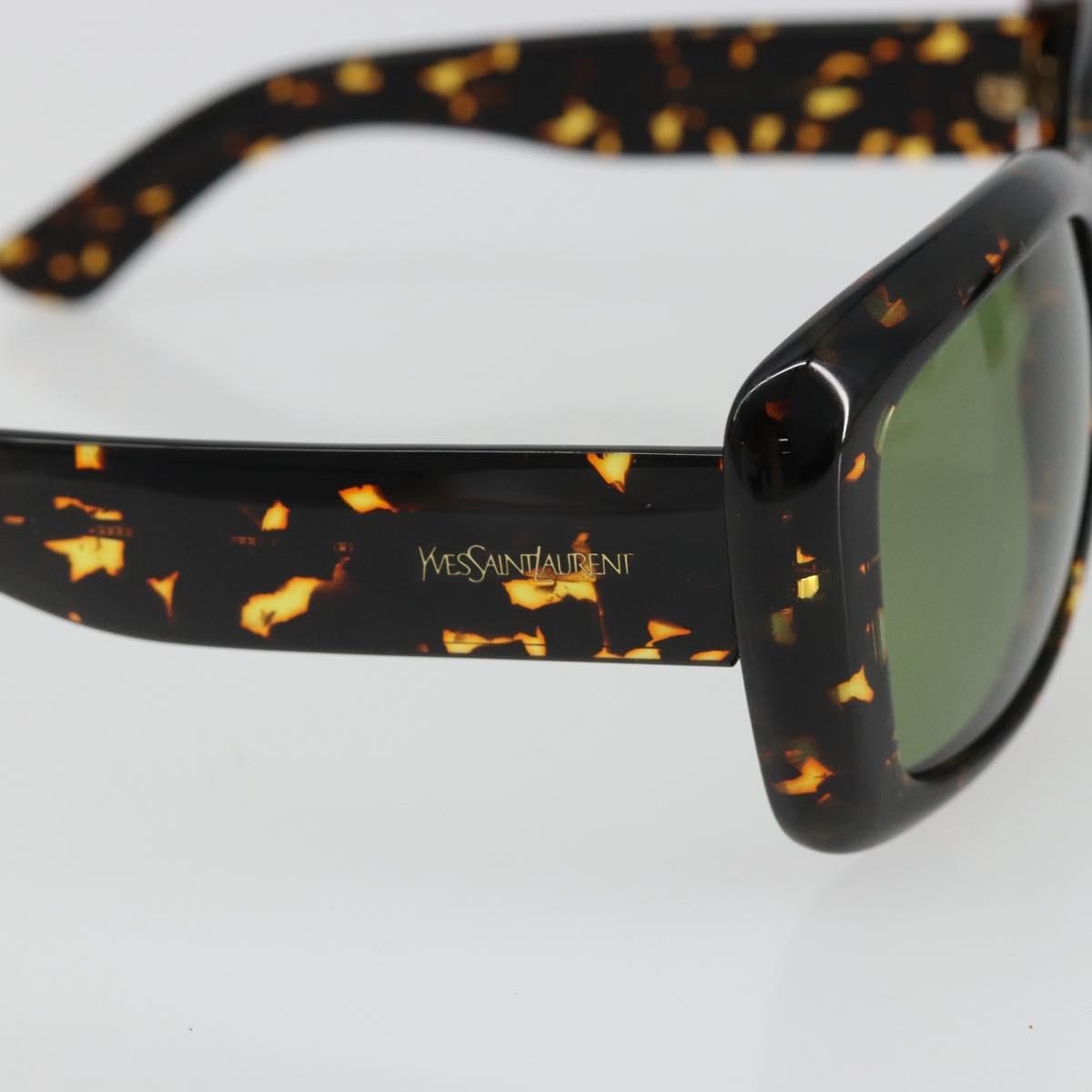 SAINT LAURENT Sunglasses Plastic Brown Gold Auth am11969A