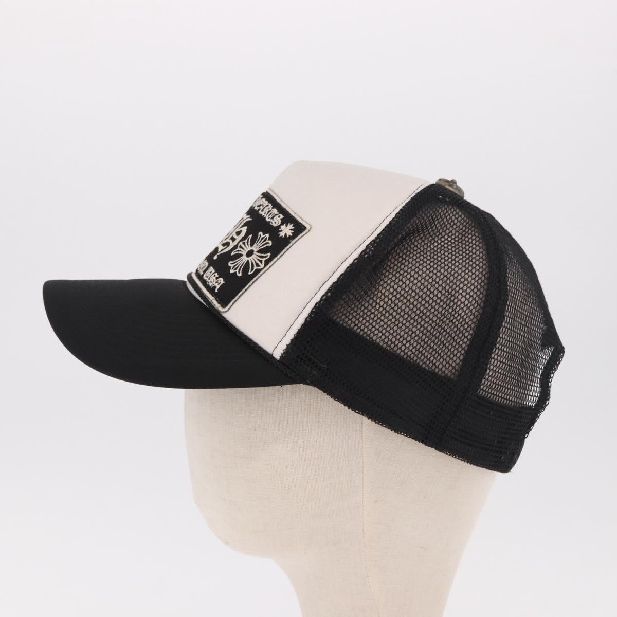 Chrome Hearts Tracker Cap Cotton Black White Gold Auth am11970V