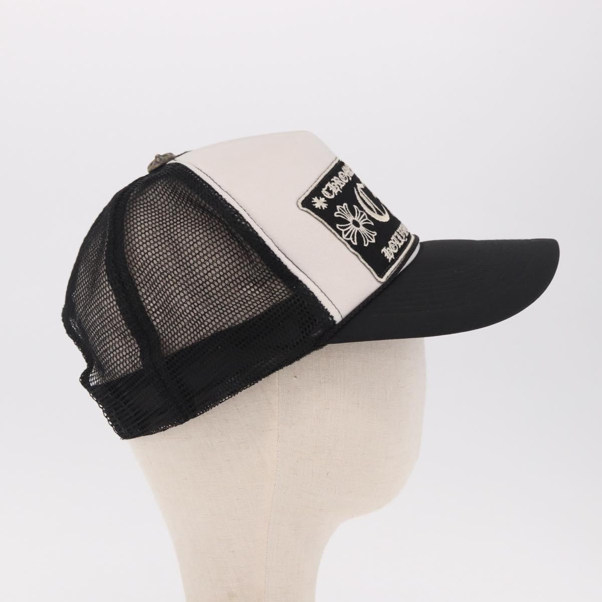Chrome Hearts Tracker Cap Cotton Black White Gold Auth am11970V