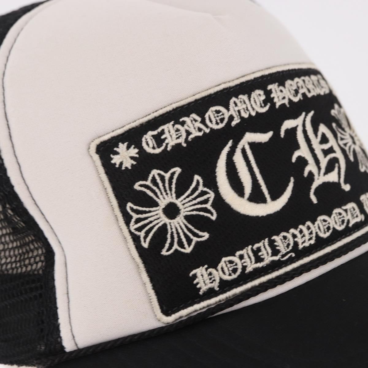 Chrome Hearts Tracker Cap Cotton Black White Gold Auth am11970V