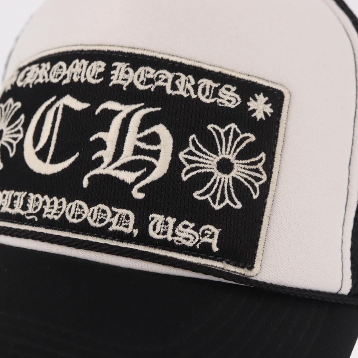Chrome Hearts Tracker Cap Cotton Black White Gold Auth am11970V