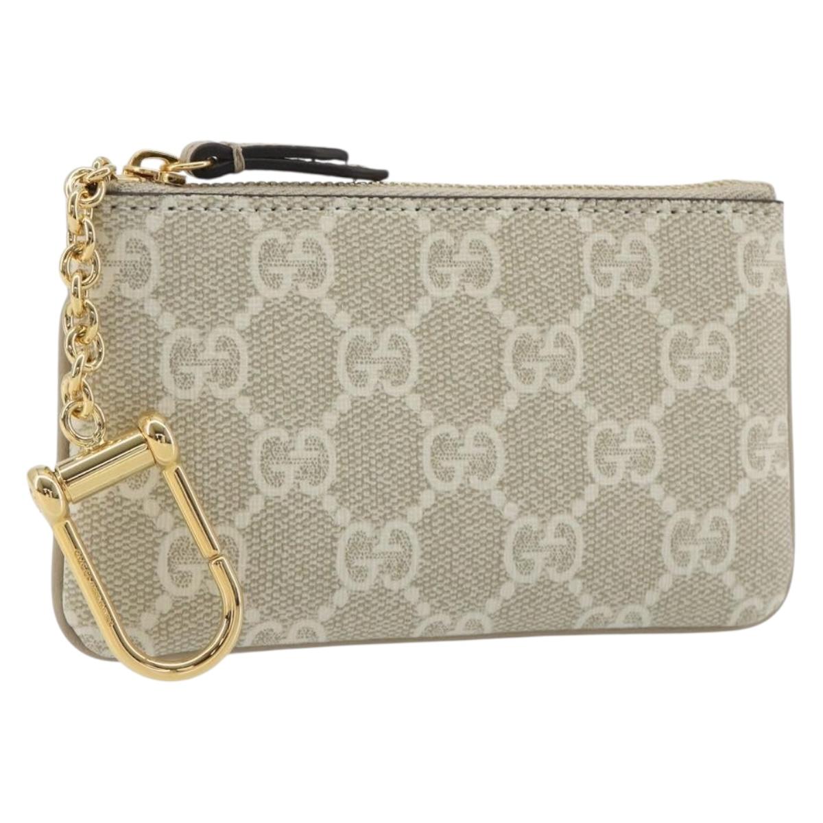 GUCCI GG Supreme Ophdia GG Coin Purse PVC Beige Gold 772321 Auth am11973M