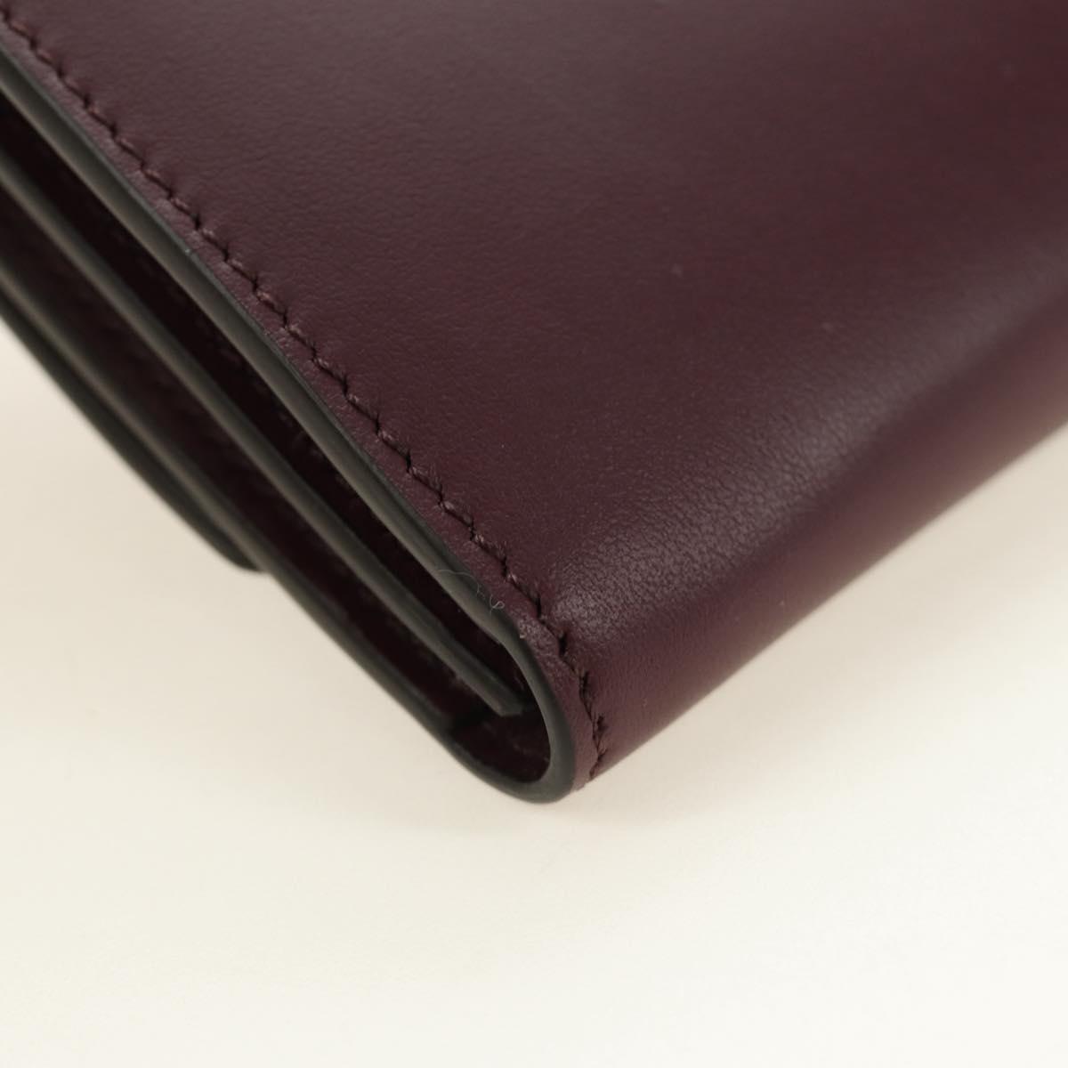 BURBERRY Every Day Shoulder Wallet Leather Bordeaux Gold Auth am11974M