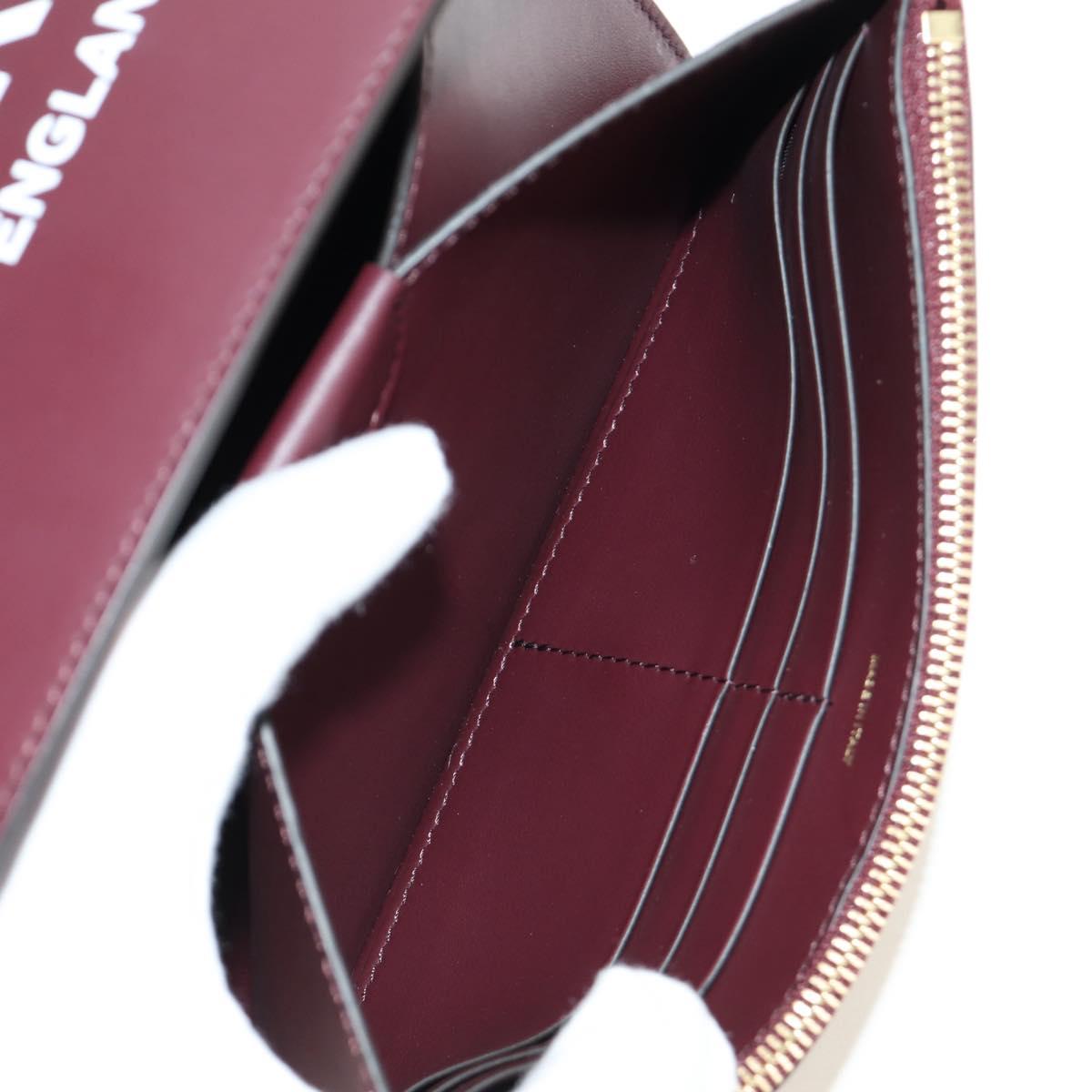 BURBERRY Every Day Shoulder Wallet Leather Bordeaux Gold Auth am11974M
