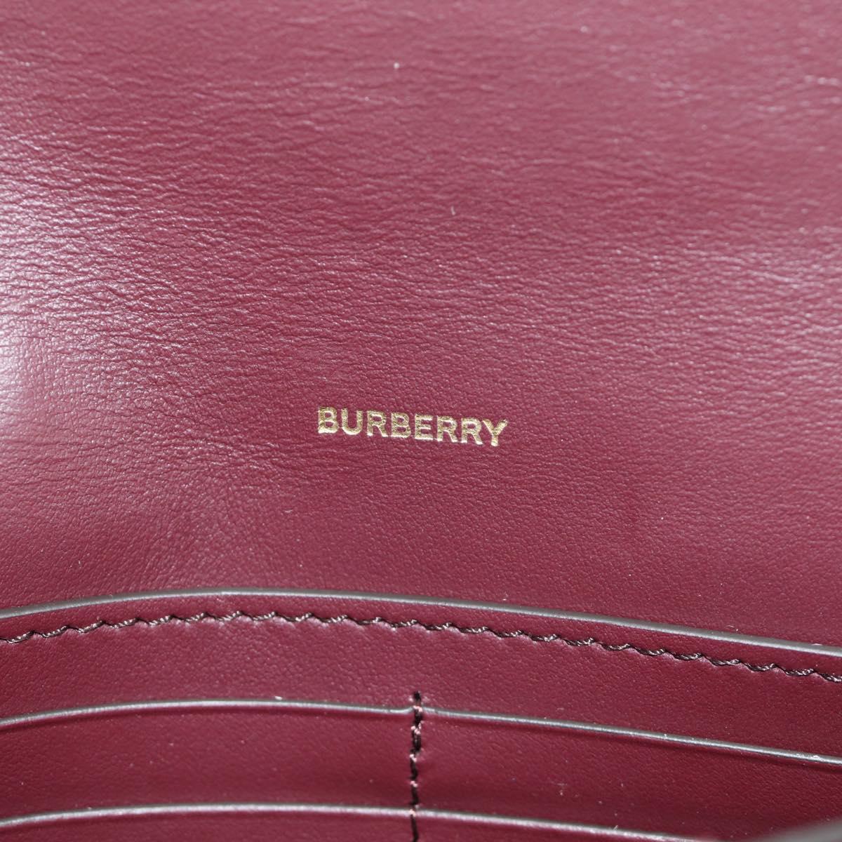 BURBERRY Every Day Shoulder Wallet Leather Bordeaux Gold Auth am11974M