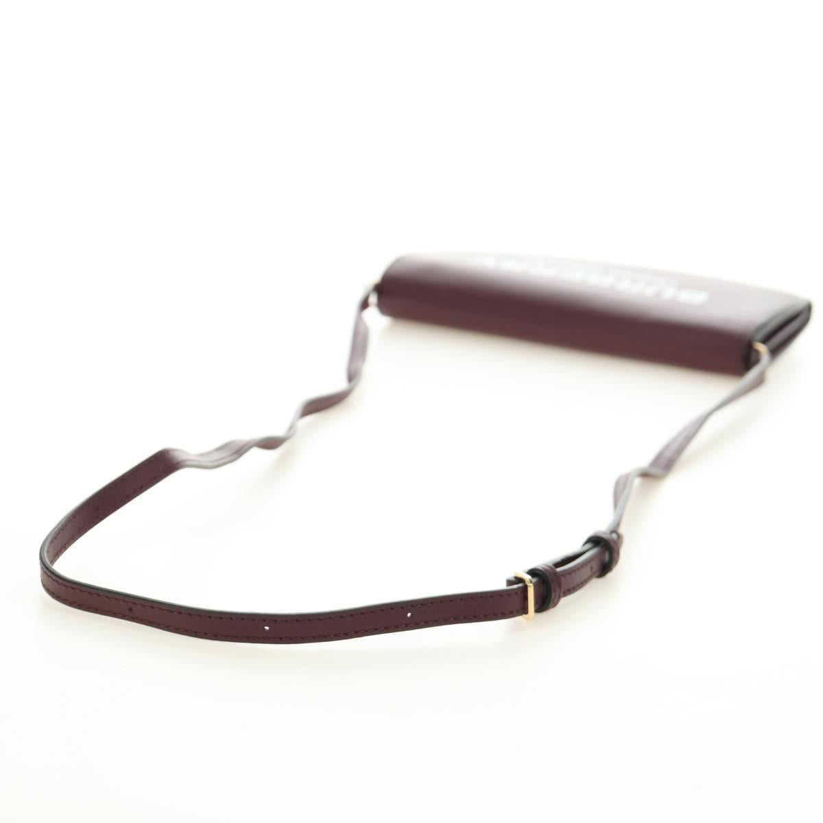 BURBERRY Every Day Shoulder Wallet Leather Bordeaux Gold Auth am11974M