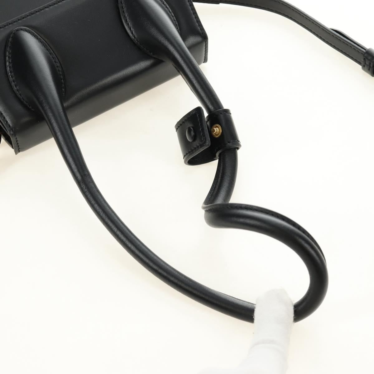 JACQUEMUS Hand Bag Leather 2way Black Gold Auth am11975V