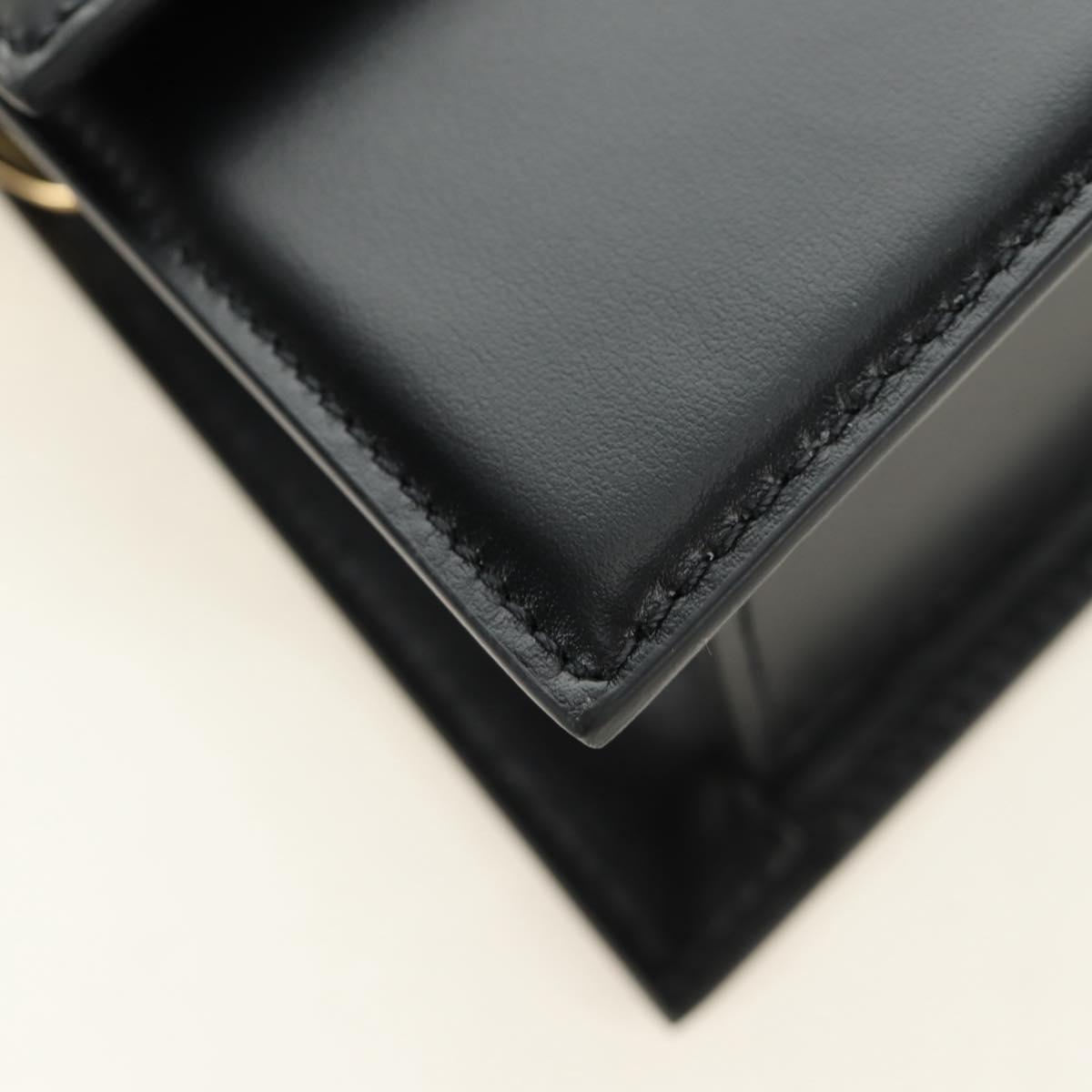 JACQUEMUS Hand Bag Leather 2way Black Gold Auth am11975V