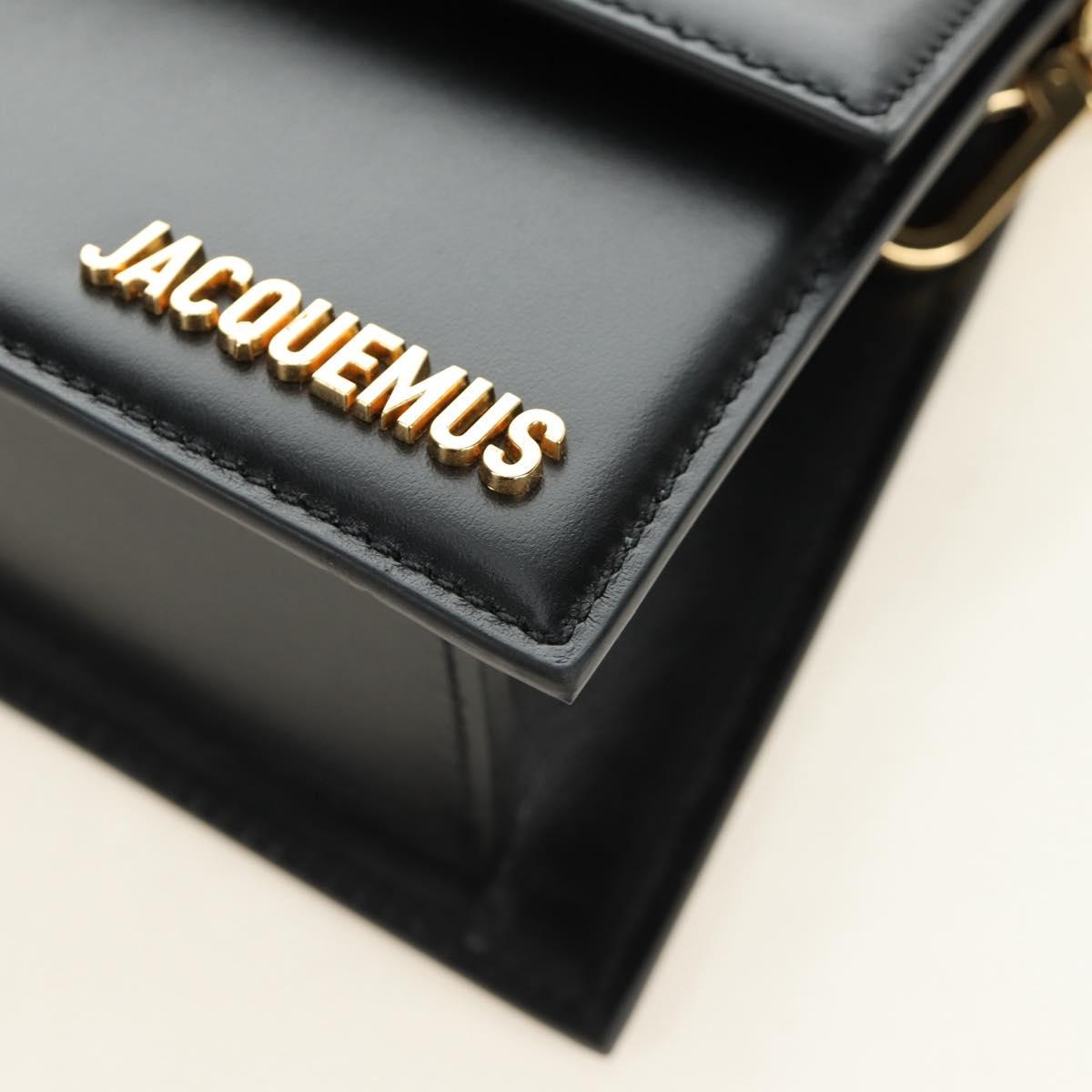 JACQUEMUS Hand Bag Leather 2way Black Gold Auth am11975V