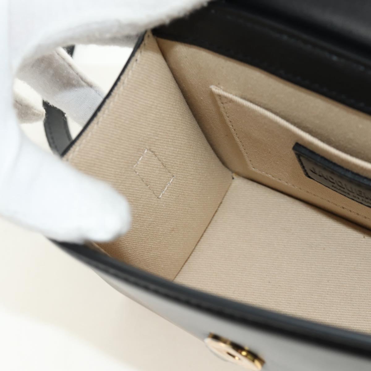 JACQUEMUS Hand Bag Leather 2way Black Gold Auth am11975V