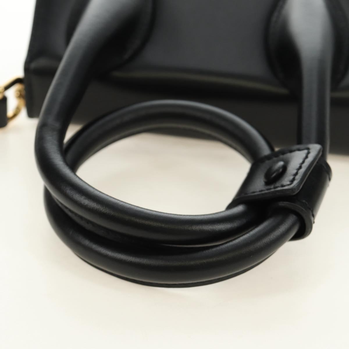 JACQUEMUS Hand Bag Leather 2way Black Gold Auth am11975V