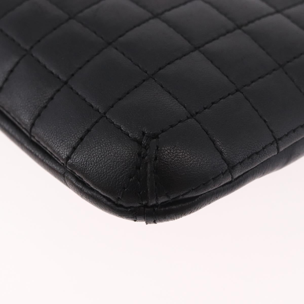 CHANEL Camellia No. 5 Accessories Chain Bag Lamb Skin Black CC Auth am11985M