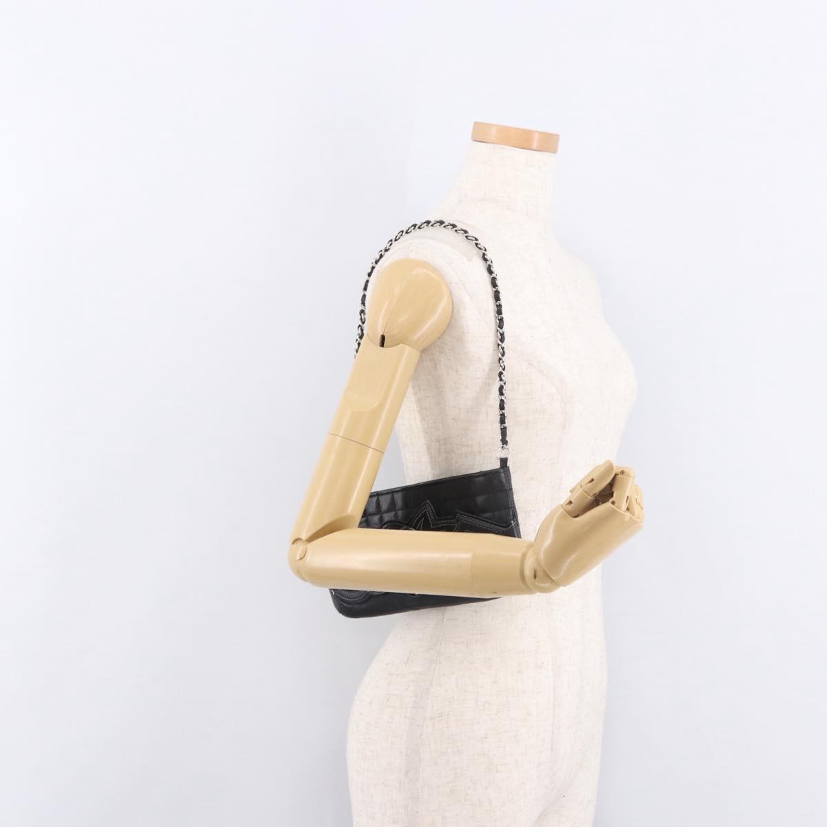 CHANEL Camellia No. 5 Accessories Chain Bag Lamb Skin Black CC Auth am11985M