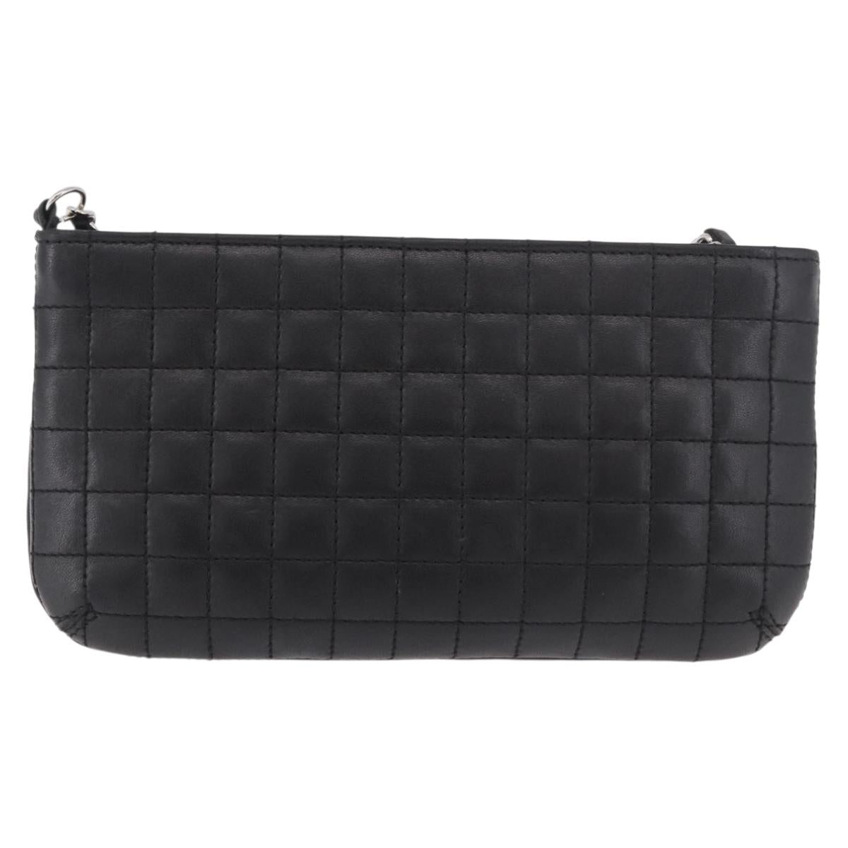 CHANEL Camellia No. 5 Accessories Chain Bag Lamb Skin Black CC Auth am11985M