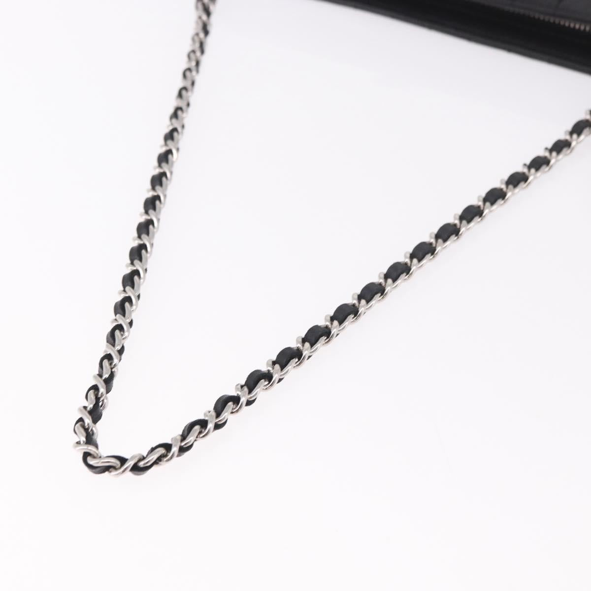 CHANEL Camellia No. 5 Accessories Chain Bag Lamb Skin Black CC Auth am11985M