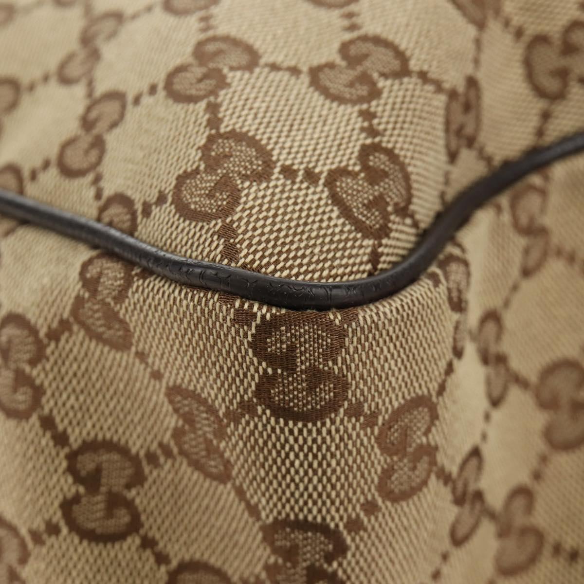 GUCCI GG Canvas Web Sherry Line Shoulder Bag Beige Silver 23302 Auth am11988V