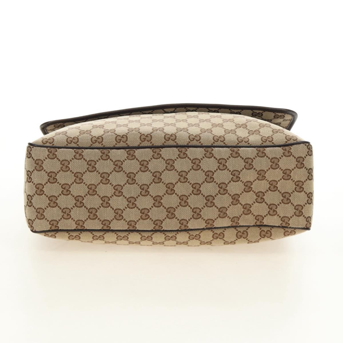 GUCCI GG Canvas Web Sherry Line Shoulder Bag Beige Silver 23302 Auth am11988V