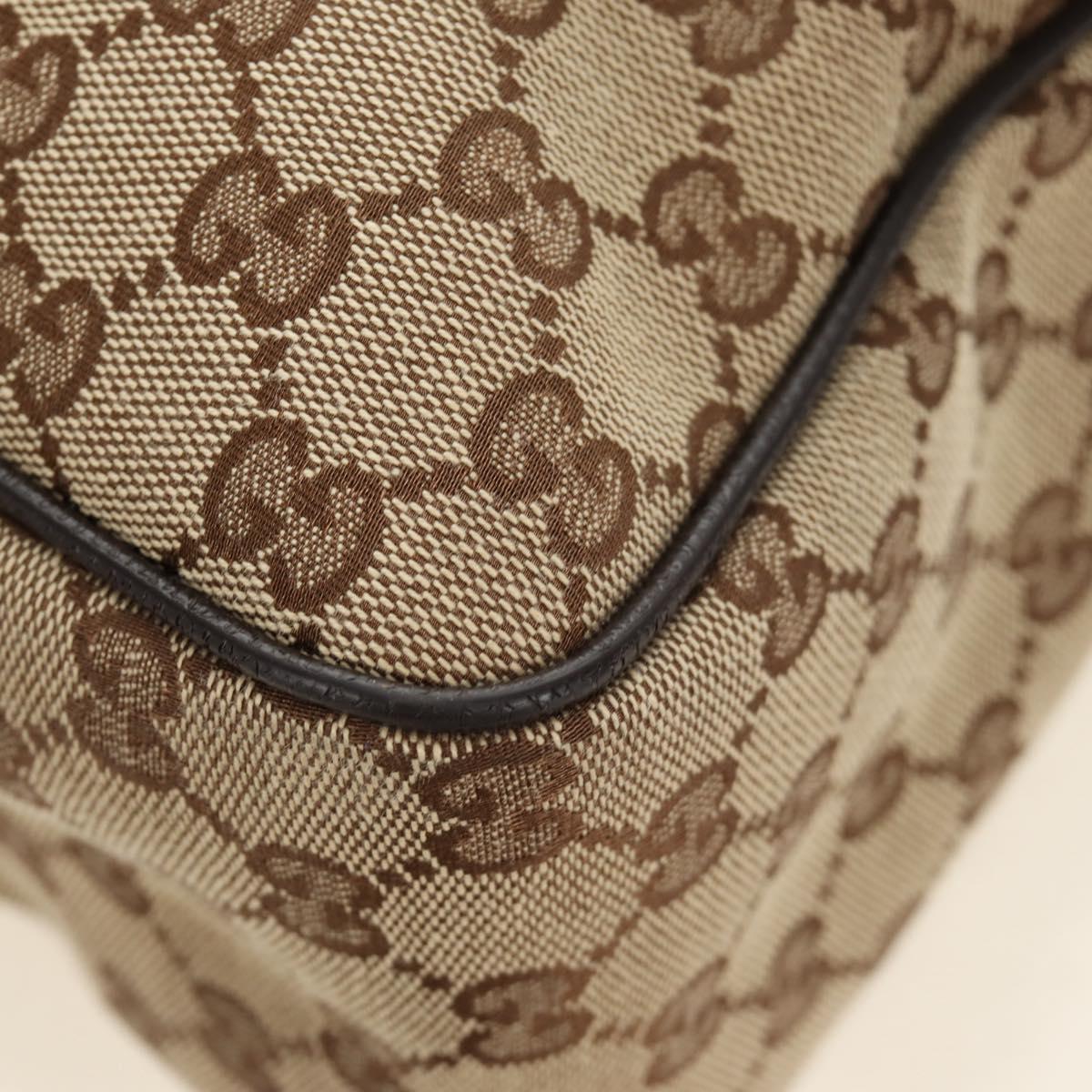 GUCCI GG Canvas Web Sherry Line Shoulder Bag Beige Silver 23302 Auth am11988V