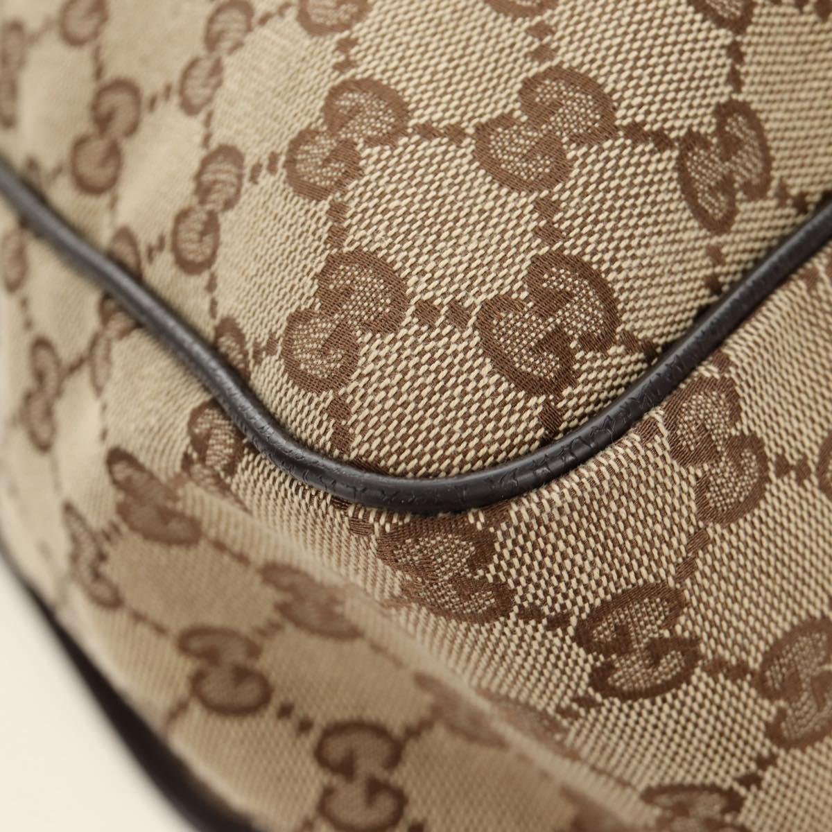 GUCCI GG Canvas Web Sherry Line Shoulder Bag Beige Silver 23302 Auth am11988V