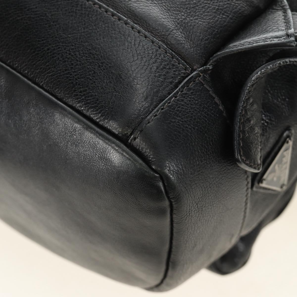 PRADA Backpack Leather Black VZ0053 Auth am11989V