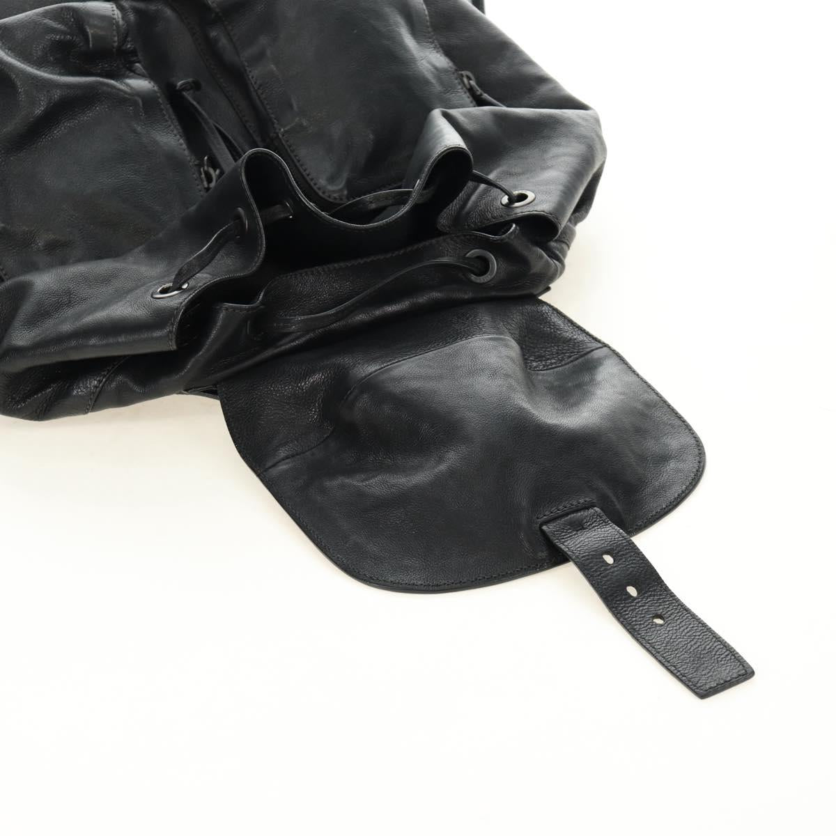 PRADA Backpack Leather Black VZ0053 Auth am11989V