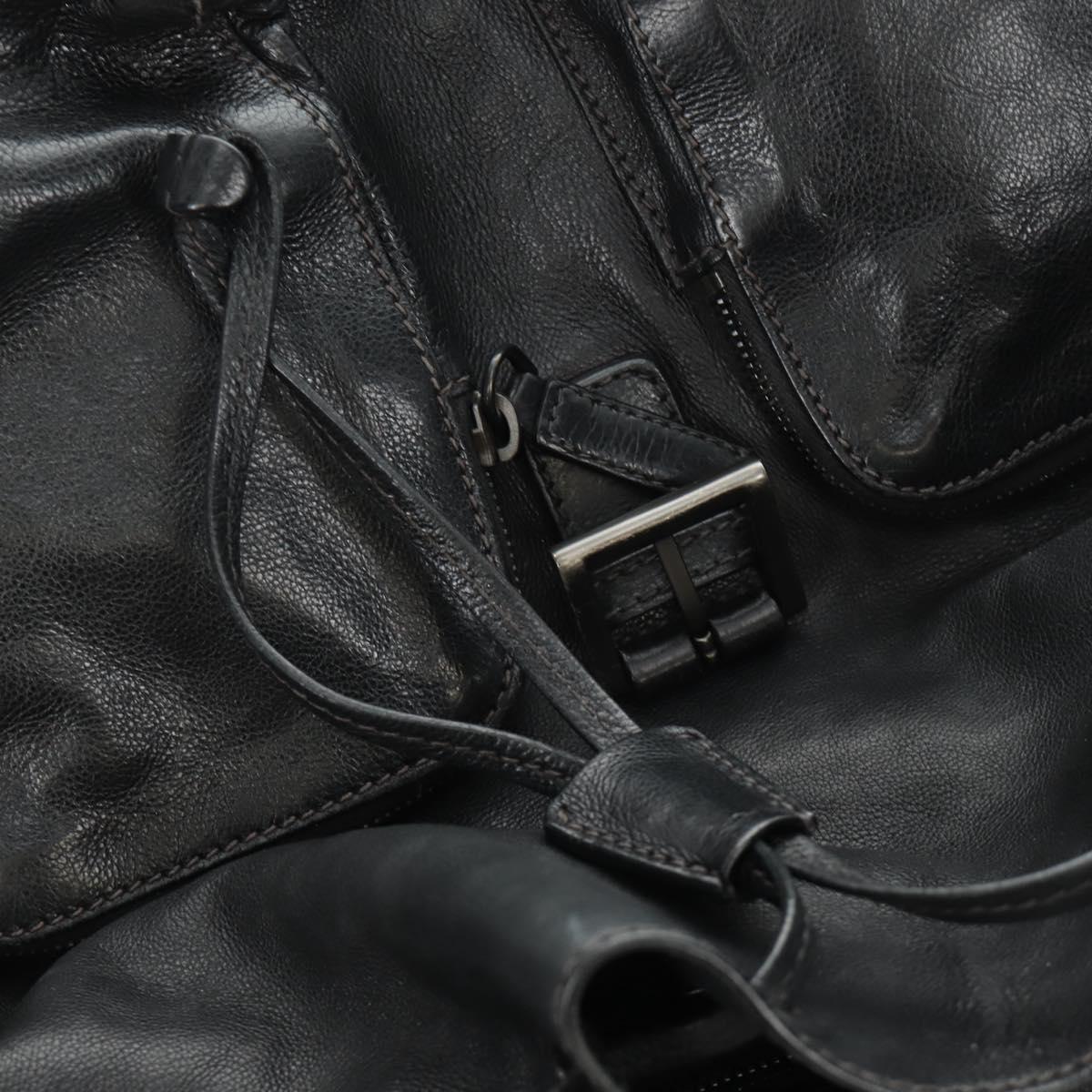 PRADA Backpack Leather Black VZ0053 Auth am11989V