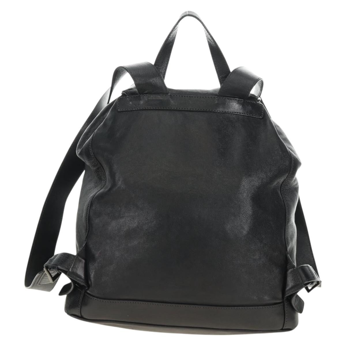 PRADA Backpack Leather Black VZ0053 Auth am11989V