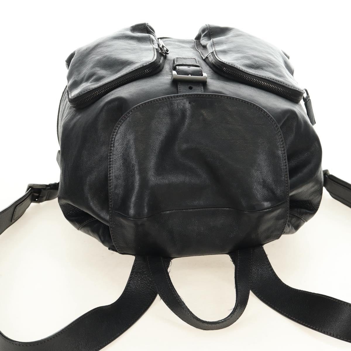 PRADA Backpack Leather Black VZ0053 Auth am11989V
