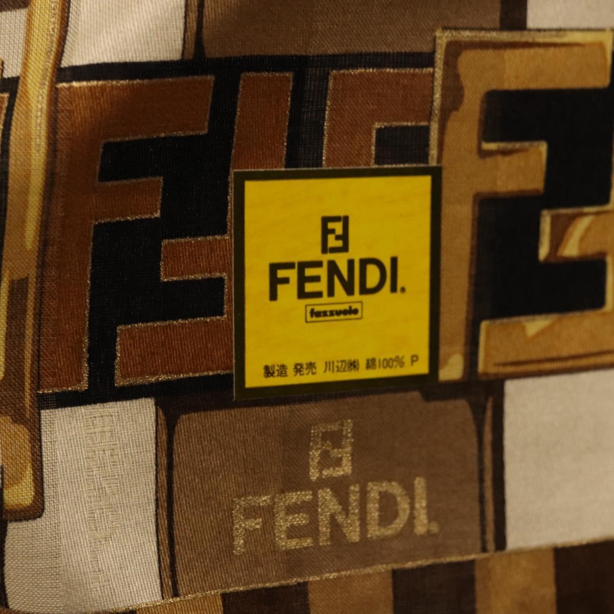 FENDI Handkerchief Cotton Beige Auth am11990V