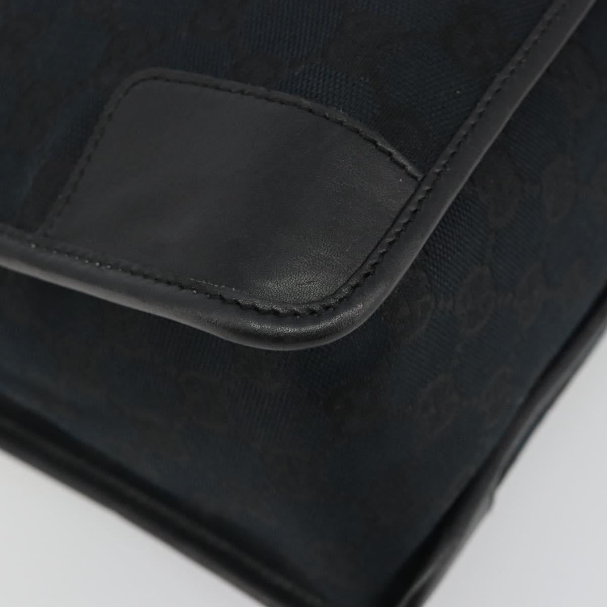 GUCCI GG Canvas Hand Bag Black Silver 000 0855 Auth am11991V