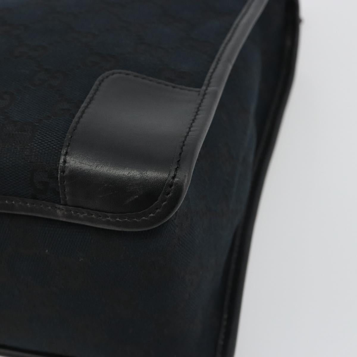 GUCCI GG Canvas Hand Bag Black Silver 000 0855 Auth am11991V