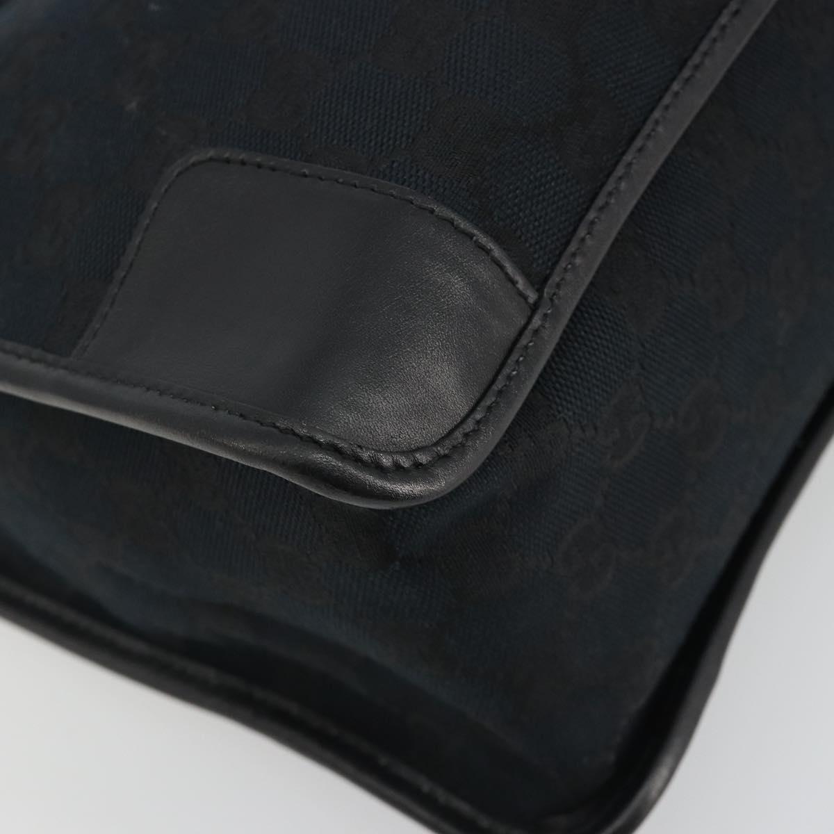 GUCCI GG Canvas Hand Bag Black Silver 000 0855 Auth am11991V