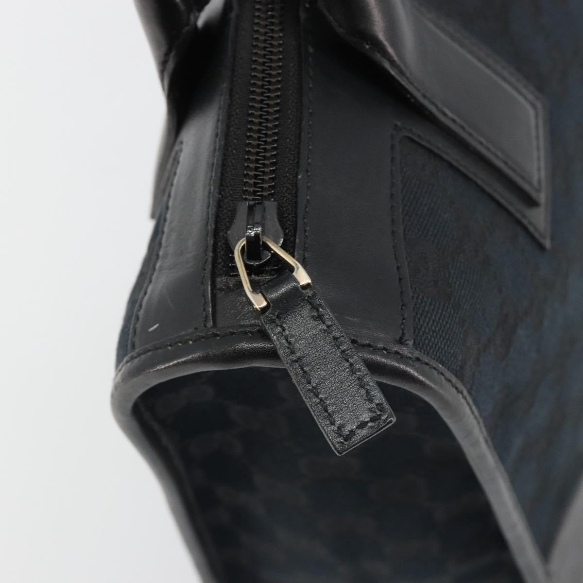 GUCCI GG Canvas Hand Bag Black Silver 000 0855 Auth am11991V