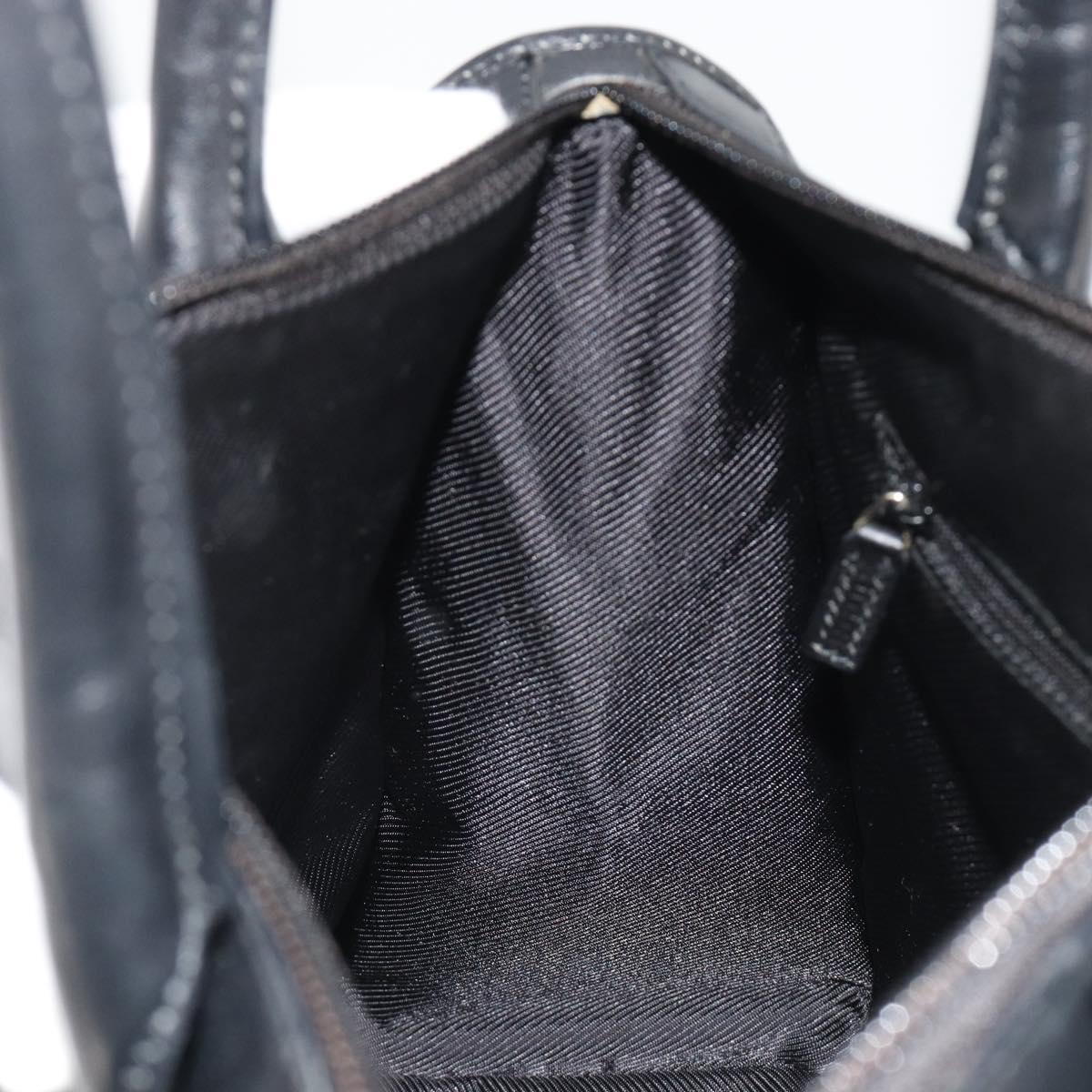 GUCCI GG Canvas Hand Bag Black Silver 000 0855 Auth am11991V