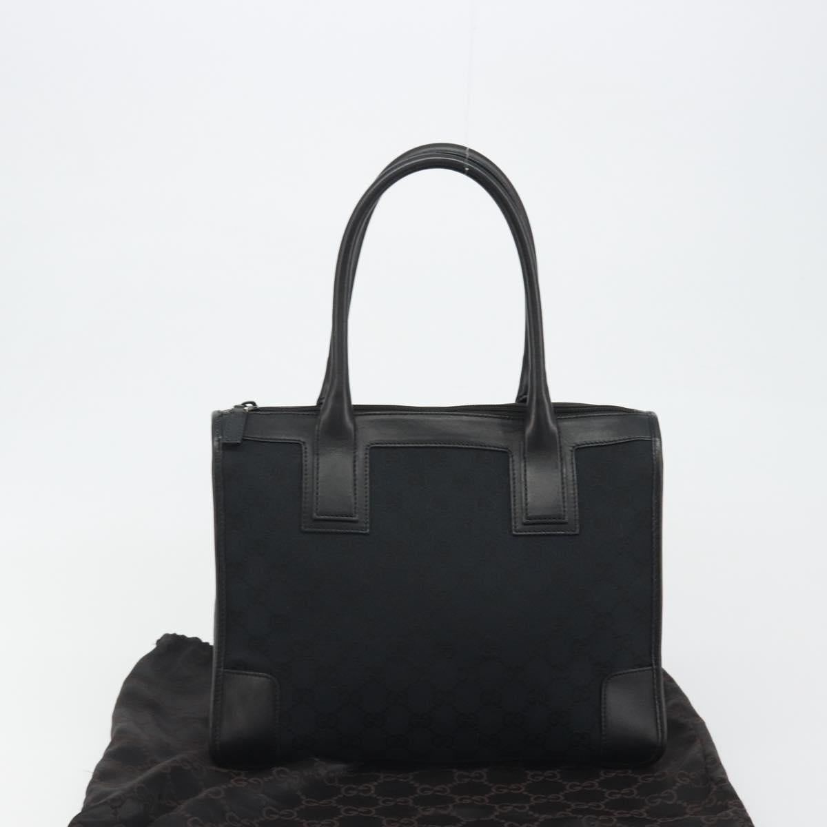 GUCCI GG Canvas Hand Bag Black Silver 000 0855 Auth am11991V