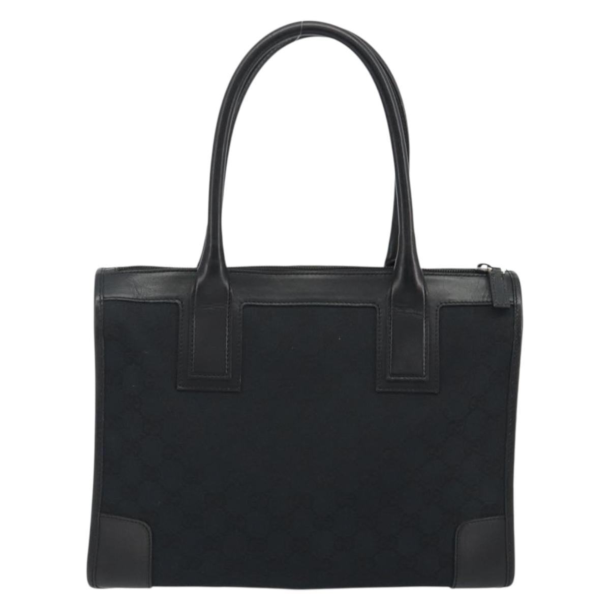 GUCCI GG Canvas Hand Bag Black Silver 000 0855 Auth am11991V