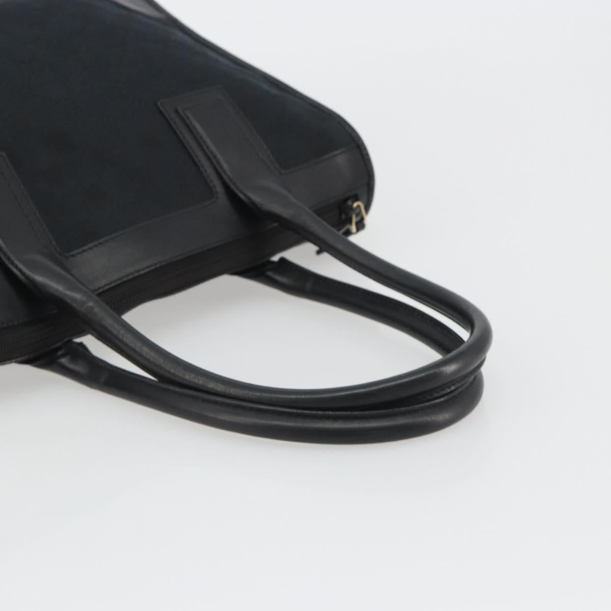 GUCCI GG Canvas Hand Bag Black Silver 000 0855 Auth am11991V