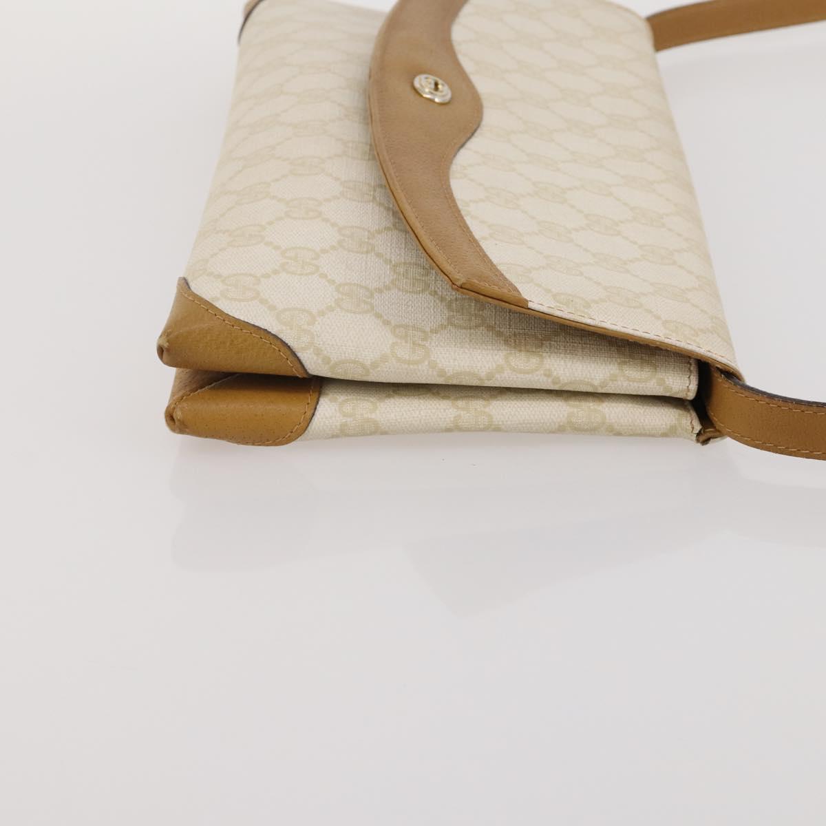 GUCCI GG Supreme Web Sherry Line Bag PVC  Canvas 2 Set Beige White Auth am11992