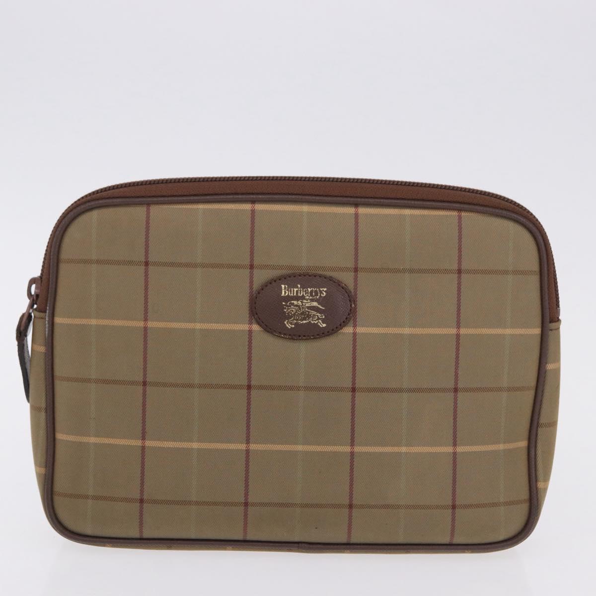 Burberrys Burberry Nova Check Blue Label Bag Nylon 3 Set Brown Red Auth am11993