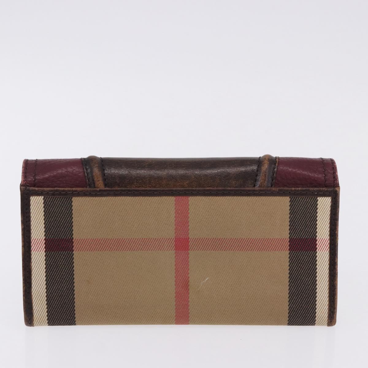Burberrys Burberry Nova Check Blue Label Bag Nylon 3 Set Brown Red Auth am11993