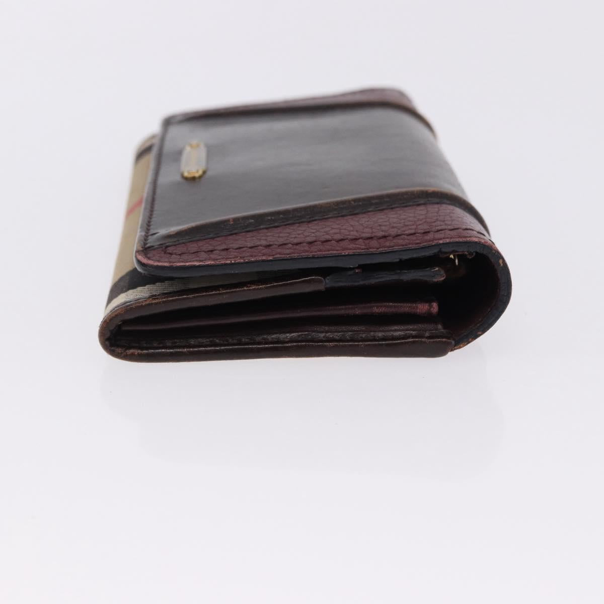 Burberrys Burberry Nova Check Blue Label Bag Nylon 3 Set Brown Red Auth am11993
